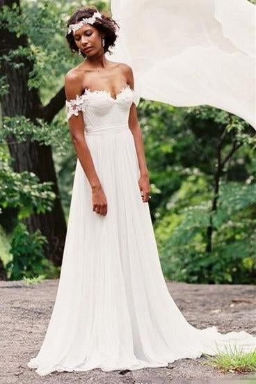 Popular Wedding Dresses,Off the Shoulder Wedding Dress,Long Wedding Dresses,Chiffon Wedding Dresses,Sexy Wedding Dress,Beach Wedding Dress