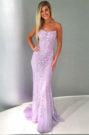 Spaghetti Strap Mermaid Prom Dresses Criss Cross Formal Evening Dress INI34