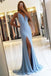 Gorgeous Sleeveless Mermaid Evening Dress Front Slit Long Blue Prom Dress IN622