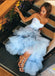 Sky Blue Tulle Sweetheart Neck Long Layered Evening Dress Cheap Prom Dresses INI47