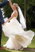 Simple V Neckline A-line Backless Ivory A Line Beach Wedding Dress INC92