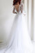 Simple A-line Long Sleeves White Tulle Lace Top Long Wedding Dresses INA47