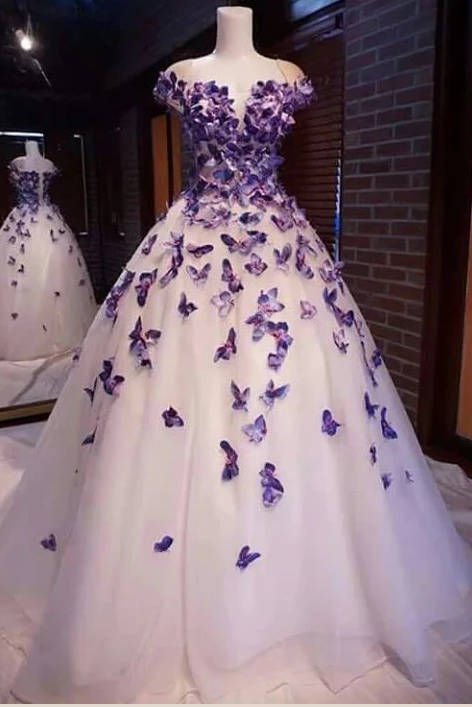 Butterfly Cap Sleeves Long Ball Gown Prom Dresses Cheap Evening Dresses INR45